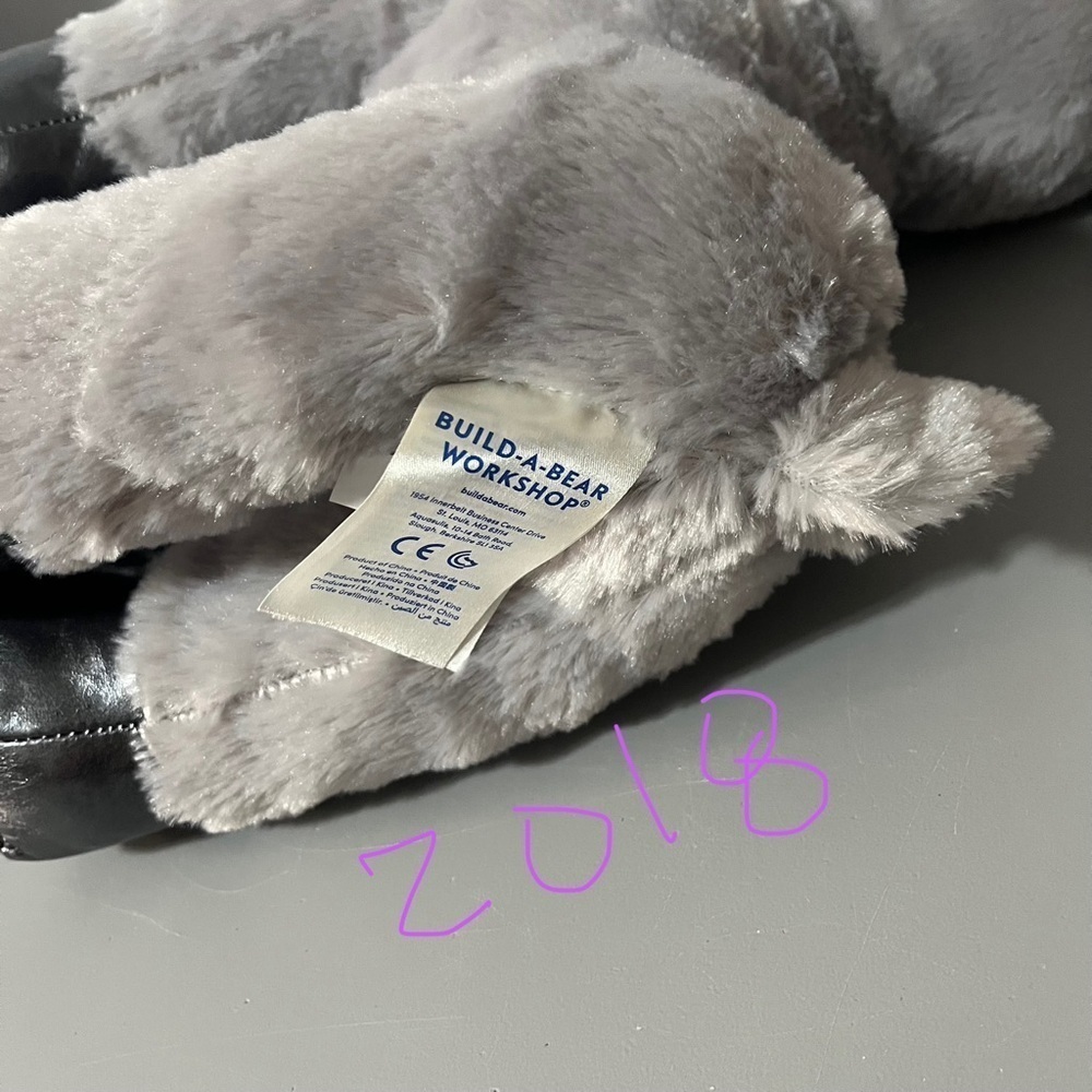 Build A Bear Gray Gust Moose Plush Animal 2018 Green Eye Silver Reindeer 14” - Picture 9 of 10